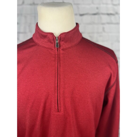 Pebble Beach Performance Quarter Zip Jacket Men M Red 100%Polyester - Picture 6 of 7